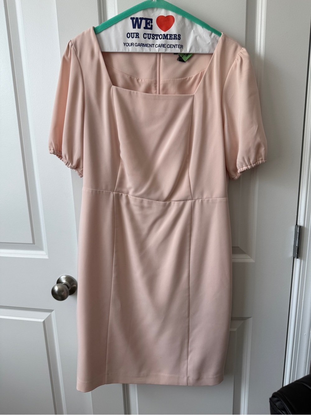 Ann Taylor Soft Blush Square-Neck Midi Dress